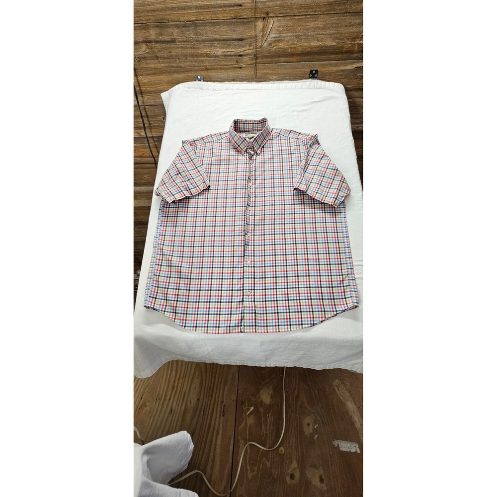 Duluth Trading Co Mens XL Short Sleeve Button Down Plaid Cotton Shirt Multicolor